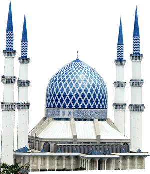 Blue Domed Mosquewith Minarets PNG Image