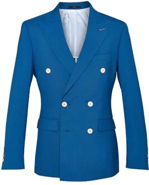 Blue Double Breasted Blazer PNG Image