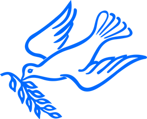 Blue Dove Peace Symbol PNG Image