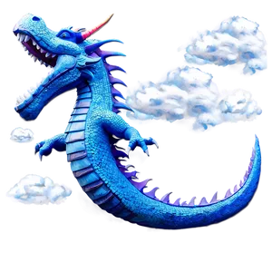 Blue Dragon In Clouds Png Qbb70 PNG Image