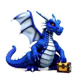 Blue Dragon With Treasure Png 72 PNG Image