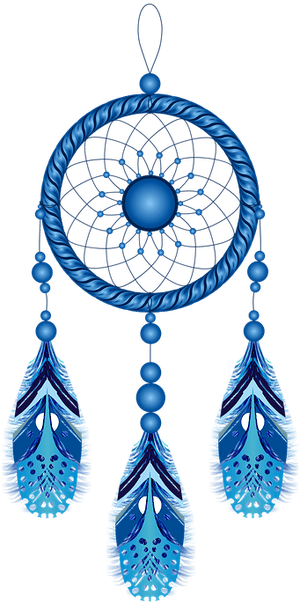Blue Dreamcatcher Graphic PNG image with transparent background