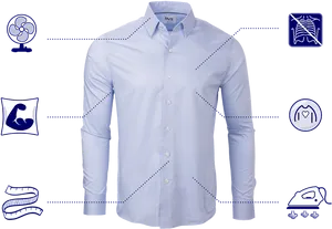 Blue Dress Shirt Featuresand Care PNG Image