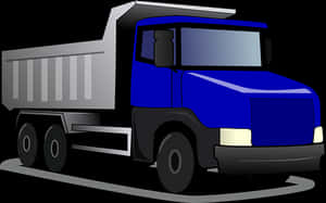 Blue Dump Truck Vector Illustration PNG image with transparent background