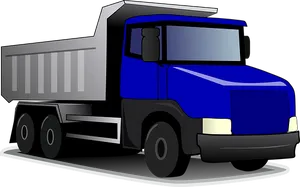 Blue Dump Truck Vector Illustration PNG Image