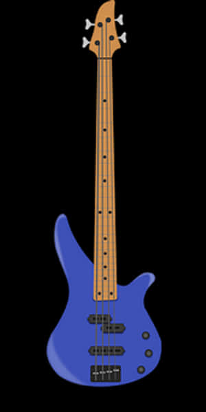 Blue Electric Bass Guitar PNG with transparent background