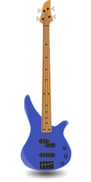 Blue Electric Bass Guitar PNG Image