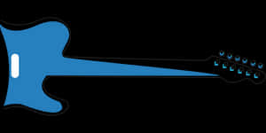 Blue Electric Guitar Silhouette PNG with transparent background