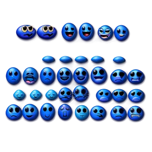 Blue Emojis A PNG Image