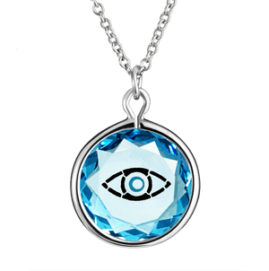 Evil Eye In Blue Swarovski Crystal With Black And Blue - Necklace, HD Png Download PNG image with transparent background