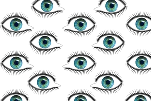Blue Eyes Pattern Background PNG Image