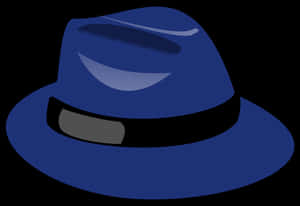 Blue_ Fedora_ Hat_ Vector_ Illustration PNG image with transparent background