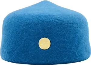 Blue Fez Hatwith Gold Emblem PNG Image