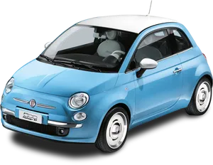 Blue Fiat500 Vintage Car PNG Image