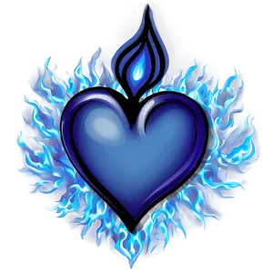 Blue Fire Heart Png 06112024 PNG Image