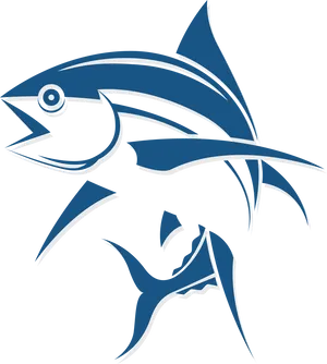 Blue Fish Logo Design PNG Image
