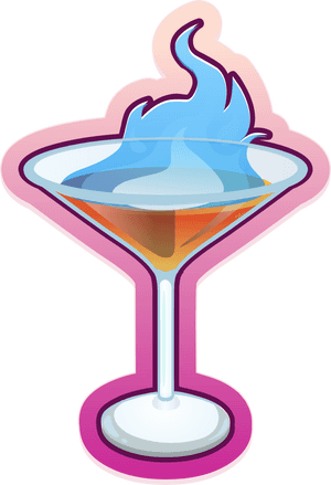 Painted Cocktail - Flaming Sambuca PNG image with transparent background