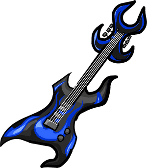 Blue Hard Rock Guitar Icon - Club Penguin Electric Guitar, HD Png Download PNG with transparent background