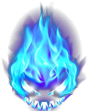 Blue Flame Monster Illustration PNG Image