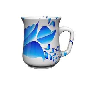 Blue Floral Design Ceramic Mug PNG