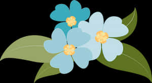 Blue Floral Vector Illustration PNG image with transparent background
