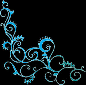 Blue Floral Vine Design PNG