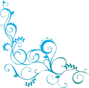 Blue Floral Vine Design PNG Image