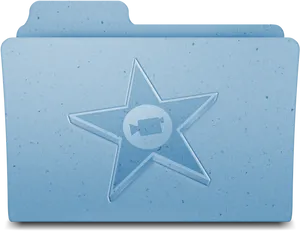 Blue Folder Star Icon PNG Image