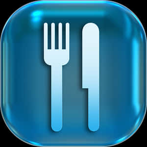 Blue Food App Icon PNG image with transparent background