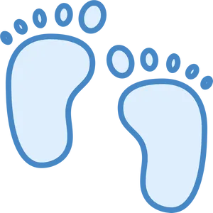 Blue Footprint Graphic PNG Image