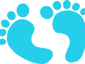 Blue Footprint Graphic PNG image with transparent background
