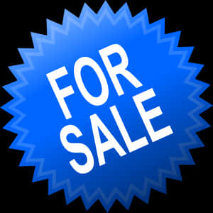 Blue For Sale Sign Graphic PNG with transparent background
