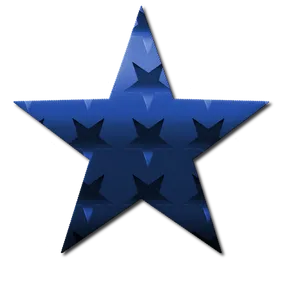 Blue Fractal Star Pattern PNG Image