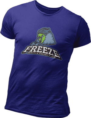 Blue Freeze Hockey Club Shirt PNG image with transparent background