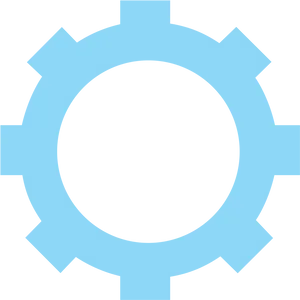 Blue Gear Icon PNG Image