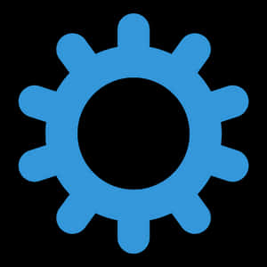 Blue Gear Icon Black Background PNG image with transparent background