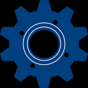 Blue Gear Icon PNG image with transparent background