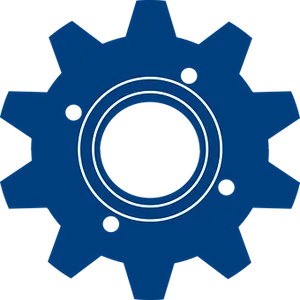 Blue Gear Icon PNG Image