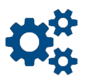 Blue Gear Icons Digital Background PNG Image