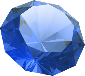 Blue Gemstone Facets3 D Render PNG