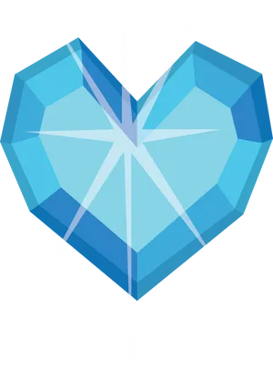 Blue Geometric Crystal Heart PNG Image