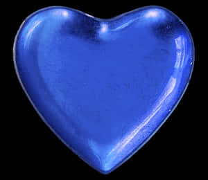 Blue Glass Heart Shaped Object PNG image with transparent background