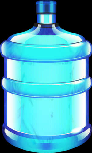 Blue Glass Water Bottle Illustration PNG image with transparent background