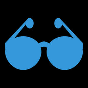 Blue Glasses Icon Black Background PNG image with transparent background
