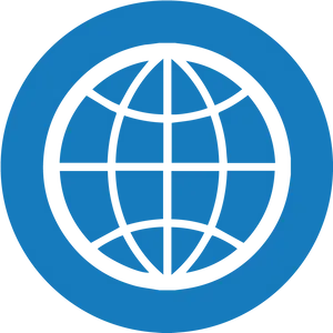 Blue Global Network Icon PNG Image