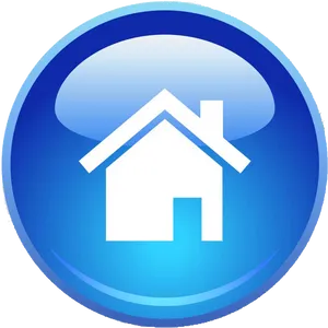 Blue Glossy Home Icon PNG Image