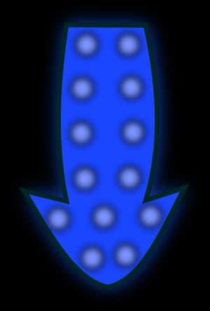 Blue Glowing Arrow Graphic PNG image with transparent background