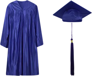 Blue Graduation Capand Gown PNG Image