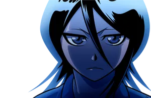 Blue Haired Anime Character Wallpaper PNG Image