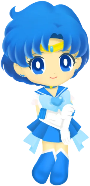 Blue Haired Anime Sailor Character PNG Image